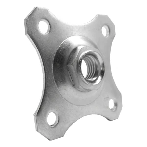 Dekorativ skilt 80×80×3 mm til justerbart hængsel M16 – galvaniseret