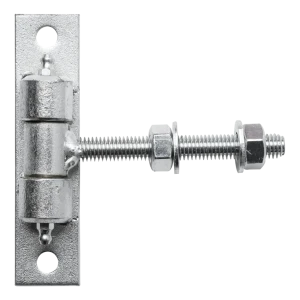 Regulerbart porthængsel M12 galvaniseret – skilt 130×30 mm