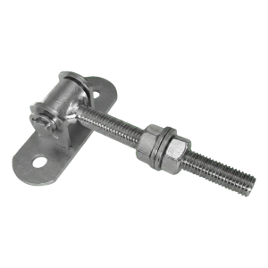 Justerbart hængsel M12 stål L-115 mm med base 90×30 mm til porte og låger