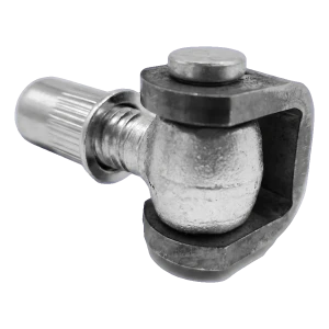 Justerbart porthængsel M12 med nittemøtrik - galvaniseret stål