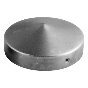 Stål tagkappe rund til hegnstolpe Ø 60 mm – rå