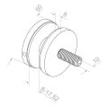 Punktbeslag til glas 8-17,52 mm ø 50/8/M10x50 AISI 304 fladt system sort 000-505 (3)