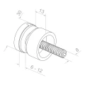 Punktbeslag til glas 6-12 mm fi 30/13/M8x40 AISI 304 fladt system kobber 000-481 (3)