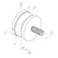 Punktbeslag til glas 8-17,52 mm fi 50/8/M8x45 AISI 304 fladt system satin 000-477 (3)