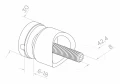 Punktbeslag til glas 6-12mm fi 30/13/M8x40 AISI304 system 42,4 satin 000-521 (3)