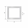 Firkantet aluminiumsrør 25×100×2 mm – lukket profil EN AW-6060, L=2000 mm 001-855 (2)