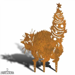 Zawieszalnia – havdekoration Julekat XL 58 cm i corten stål