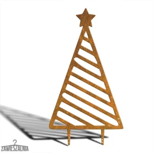 Dekorativ haveophæng juletræ XXL 92 cm – corten stål, stribet mønster