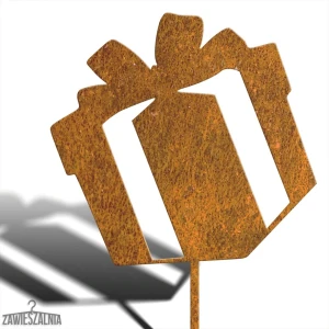 Biżuteria Ogrodowa – havepynt Julegave XXL i corten-stål 98 cm