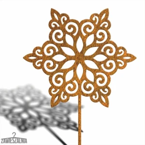 Biżuteria Ogrodowa – havepynt Snefnugstjerne XXL 93 cm corten stål