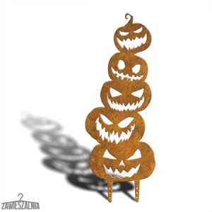 Havepæl – Halloweenpynt Stracho Græskar XL 78 cm, havedekoration i corten-stål