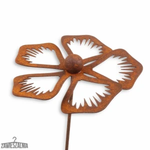 Havesmykke – 3D haveudsmykning Rusten Periwinkle XL i corten-stål 83 cm
