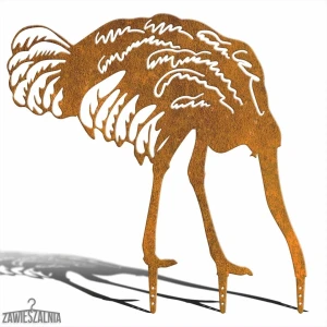 Zawieszalnia – havdekoration Cowardly Ostrich XXL i corten stål 92×99 cm