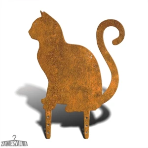 Zawieszalnia – haveskræmsel Siddende Kat L 38 cm, Corten-stål
