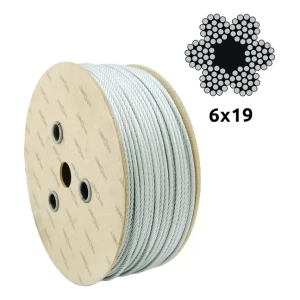 Galvaniseret stålwire Ø12,0 mm 6×19 med fiberkerne FC