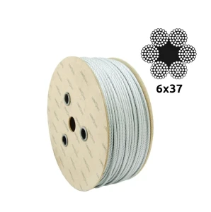 Galvaniseret stålwire Ø11,0 mm 6×37 med fiberkerne FC