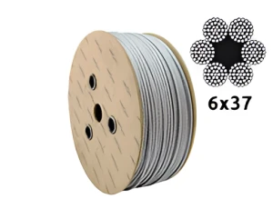 Galvaniseret stålwire Ø12,0 mm 6×37 med fiberkerne FC