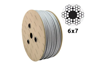 Galvaniseret stålwire Ø3,0 mm 6×7 med fiberkerne – salg pr. meter