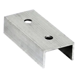 PV monteringsprofil-forbinder i aluminium 100 mm – U-profil 25×45×25
