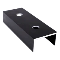Forbindelseselement til PV-monteringsprofil, anodiseret sort aluminium, 120 mm, U-profil 25×45