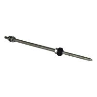 Dobbeltgevindskrue M10×300 mm A2 til PV-adaptere og trekanter med EPDM-pakning