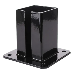 Stalfodplade til port- og hegnsstolpe 100×100 mm sort