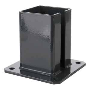 Stalbase til hegnsstolpe 100×100 mm – monteringsfod grafit RAL 7016