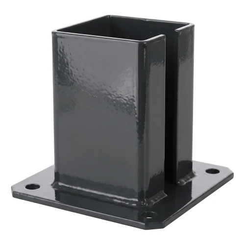 Stalbase til hegnsstolpe 100×100 mm – monteringsfod grafit RAL 7016 000-792 (1)
