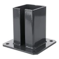 Stalbase til hegnsstolpe 100×100 mm – monteringsfod grafit RAL 7016 000-792 (2)