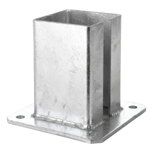 Stalfodplade til hegns- og portstolpe 100×100 mm, galvaniseret