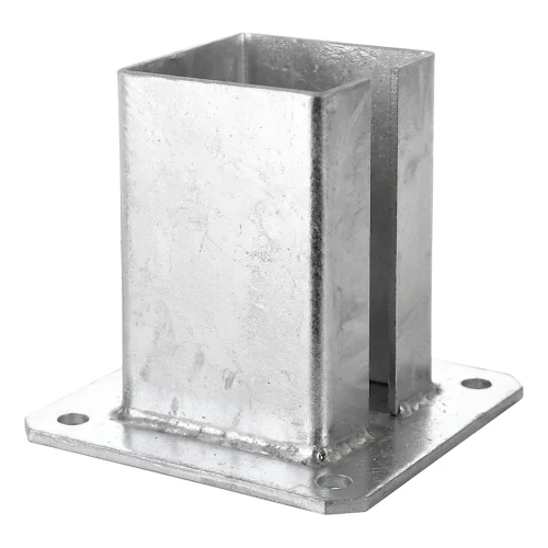 Stalfodplade til hegns- og portstolpe 100×100 mm, galvaniseret 000-789 (1)