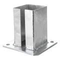 Stalfodplade til hegns- og portstolpe 100×100 mm, galvaniseret 000-789 (2)