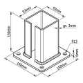 Stalfodplade til hegns- og portstolpe 100×100 mm, galvaniseret 000-789 (3)