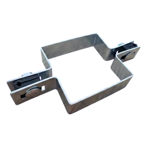 Firkantet hegnspanelklemme til mellemstolpe 80×80 mm, galvaniseret