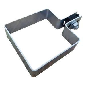 Galvaniseret endebeslag til hegn 80×80 mm – sat med afstandsstykker