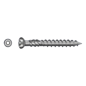 Terrasseskrue i rustfrit stål A2 TX25 5,0×60 mm – hoved med fræseribber – karton med 100 stk.