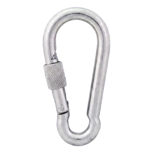 Karabinhage med sikring, galvaniseret 8×80 mm – sikringsmøtrik, DIN 5299 D
