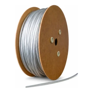 Galvaniseret ståltov med PVC-belægning Ø3 mm, farveløs, kerne Ø1,6 mm (1x7) — pr. meter