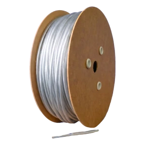 Galvaniseret stålwire med PVC-belægning Ø4 mm, farveløs, kerne Ø2,0 mm (1x19) — pr. meter