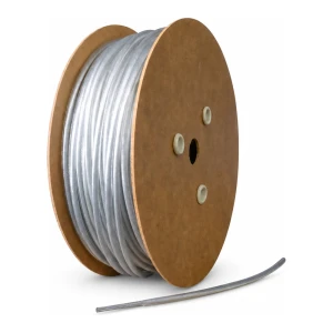 Galvaniseret stålwire med PVC-belægning Ø6 mm, farveløs, kerne Ø3,0 mm (1x19) — pr. meter