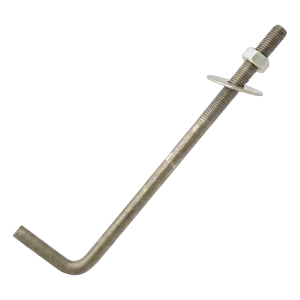 Vinkelbøjet ankerbolt type L (murpladeanker) M12 × 400 mm, sort