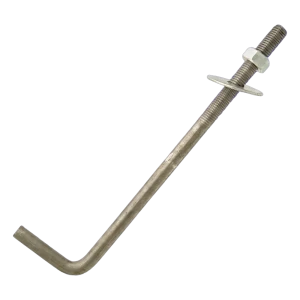 Bøjet skruebolt type L M14×400 mm – murremsanker, sort