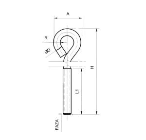 Øjeskrue med metrisk gevind, elforzinket M8×80 mm