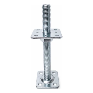 Justerbar stolpesko 80×80 mm, gevind M24 – højde 250 mm, galvaniseret