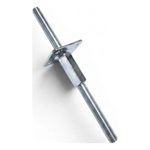 Justerbar stolpesko 80×80 mm, gevind M20 – højde 330 mm, galvaniseret