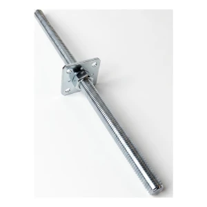 Justerbar stolpesko 80×80 mm, M24-gevind – højde 500 mm, galvaniseret