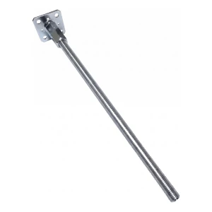 Justerbar stolpesko 80×80 mm, gevind M20 – højde 500 mm, galvaniseret