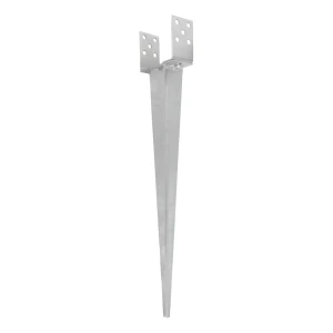 Jordspyd justerbar 0–125 mm, sølvfarvet galvaniseret