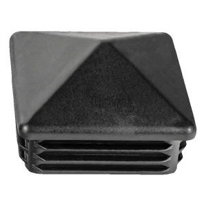 Rørprop firkantet 80×80 mm, pyramideformet, sort