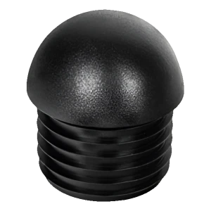 Rørprop rund, halvkugleformet, 1 1/2", sort